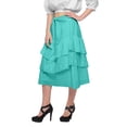 thumbnail image 5 of Moomaya Ruffle Style Skirts For Women Casual Solid Cotton Summer Wear Clothing, 5 of 6