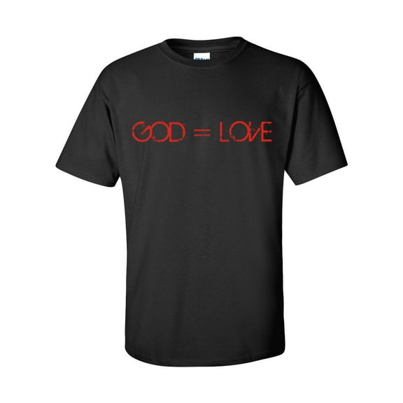 Trenz Shirt Company God=Love Christian Unisex Short Sleeve T-shirt-Black-Small