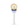 thumbnail image 3 of ANGARA Golden South Sea Cultured Pearl & Sapphire Butterfly Ring in 14K White Gold for Women | June Birthstone, Birthday, Anniversary, Jewelry Gift for Women | Pearl Ring, 3 of 9
