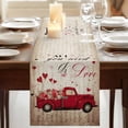 thumbnail image 3 of Table Runners 72 Inches Long Dress Scarves, Vintage Valentine's Day Farmhouse Kitchen Table Runner, Coffee Tablerunners, Truck Love Heart Roses Romantic Retro 16x72 Inch, 3 of 9
