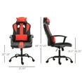thumbnail image 3 of Office Chair High Back Racecar Style Gaming Chair Swivel Lumbar Support Red, 3 of 10