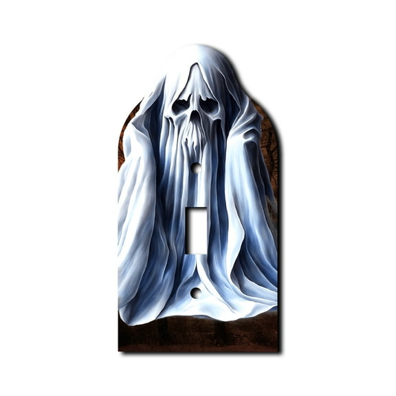 Off The Wall Plates - Spooky Ghost Classic Decorative Acrylic Cover Single Light Switch Wallplate