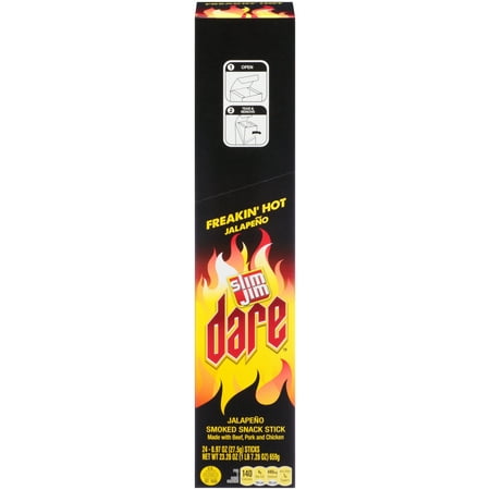 UPC 026200141541 product image for Slim JimÂ&reg; Dareâ &cent; Freakin' Hot Jalapeno Spicy Smoked Snack 24 ct Box | upcitemdb.com
