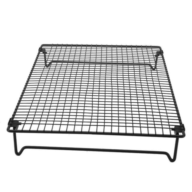Baking Rack, Non Stick Coating High Temperature Resistance Stability Durable Cooling Net Rust Resistant Iron For Dessert Shop Black