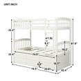 thumbnail image 7 of Twin over Twin Wood Bunk Bed with Trundle and Drawers, 7 of 7