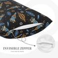 thumbnail image 3 of Lsque Space Rocket Pattern Pillow Case – Soft & Cozy Throw Pillow Cover, Hypoallergenic Cushion Case for Sleeping Women with Envelope Closure-20"x30", 3 of 6
