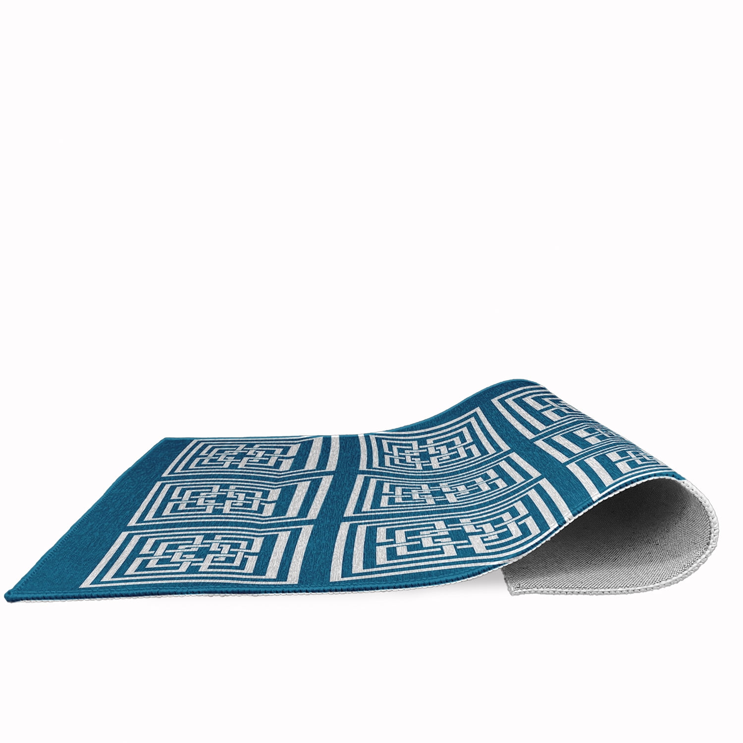 Simply Daisy 18" x 30" Unreal Teal Greek New Key Rug