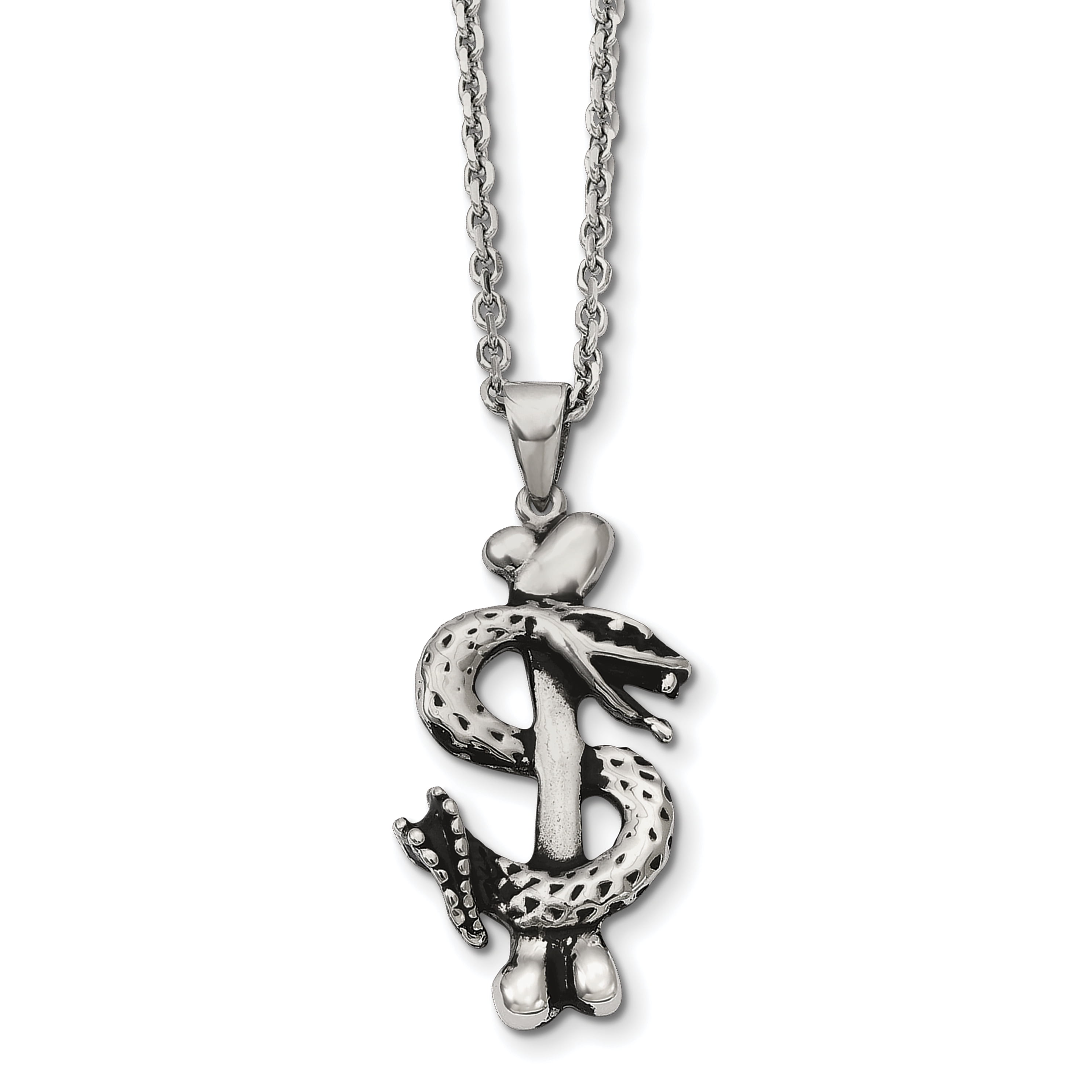 ICE CARATS Stainless Steel Rose Yellow Plated 20 Inch Chain Necklace Pendant Charm Fancy Man Fashion Jewelry for Dad Mens Gifts for Him
