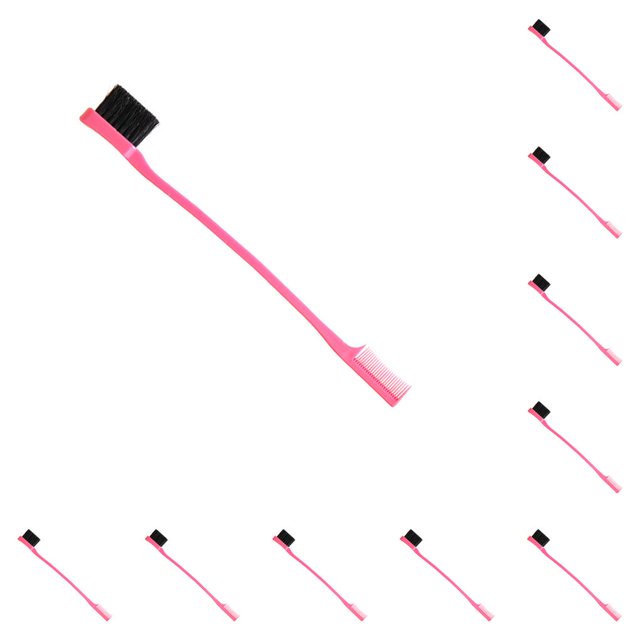 Billuyoard Cepillo de borde Cepillo de pelo de nailon de control de doble cara Cepillo de pelo de diseño novedoso multifuncional Accesorios de blanco 10Conjunto