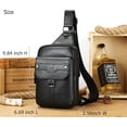thumbnail image 4 of BULLCAPTAIN Mochila Cruzada de Cuero para Hombre Sling Bolso de Pecho para Viajes de Senderismo, 4 of 8