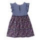 thumbnail image 2 of Vestido Beebay de mezcla de materiales con volantes en las mangas, azul marino, 7 años, 2 of 5