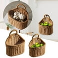 thumbnail image 5 of VBXOAE Woven Wall Hanging Storage Basket,Plastic Rattan Woven Basket Rattan Wall Hanging Basket Planter Imitation Wicker Basket Wall Flower Basket Decor for Home,Kitchen,Bathroom, 5 of 5