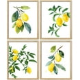 thumbnail image 3 of PixonSign&nbsp;Framed Pastel Watercolor Lemon Wall Art, Set of 4 Nature Wilderness Wall Prints, Botanical Plants Floral Wall Décor, Fresh Fruits Poster Set Modern Art Home Decorative - 12"x16" Natural, 3 of 5