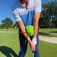 thumbnail image 2 of Golf Swing Arm Postures Corrector Golf Swing Trainer Connecting Ball Swing Training Aids Golf Chipping Accessories,1 * Golf Swing Trainer,Green & Gold, 2 of 8