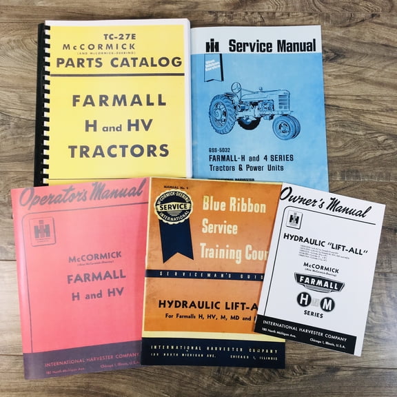 5 Farmall H Hv Tractor Service Parts Operators Manuals Owners Shop Repair Ihc Ih