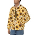thumbnail image 3 of Honeii Brown Leaf Pattern Sunflower Print Hoodies for Men, Pullover & Full Zip, Breathable Zip up Hoodie, Sweatshirt-3X-Large, 3 of 5