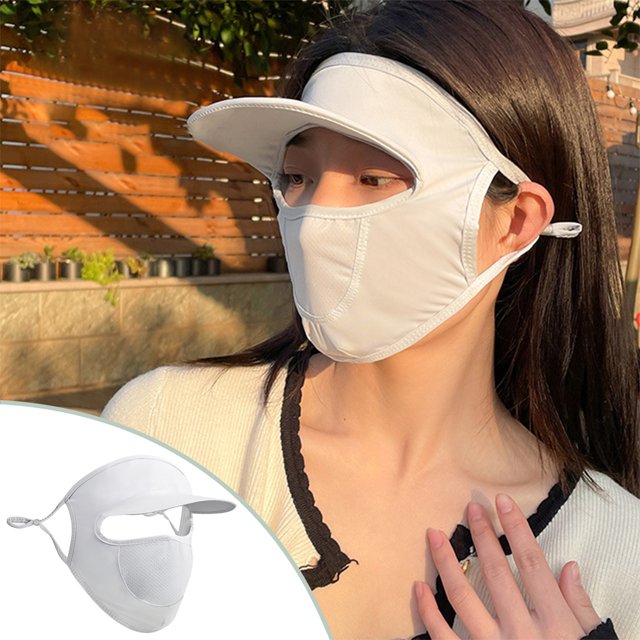 Protector solar para mujer, para deportes, protección solar, para exteriores, ciclismo, reutilizable, protector facial, protección UPF 50+, tejido transpirable, diseño plegable.