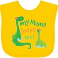 thumbnail image 3 of Inktastic My Mema Loves Me Grandson Dinosaur Boys Baby Bib, 3 of 4