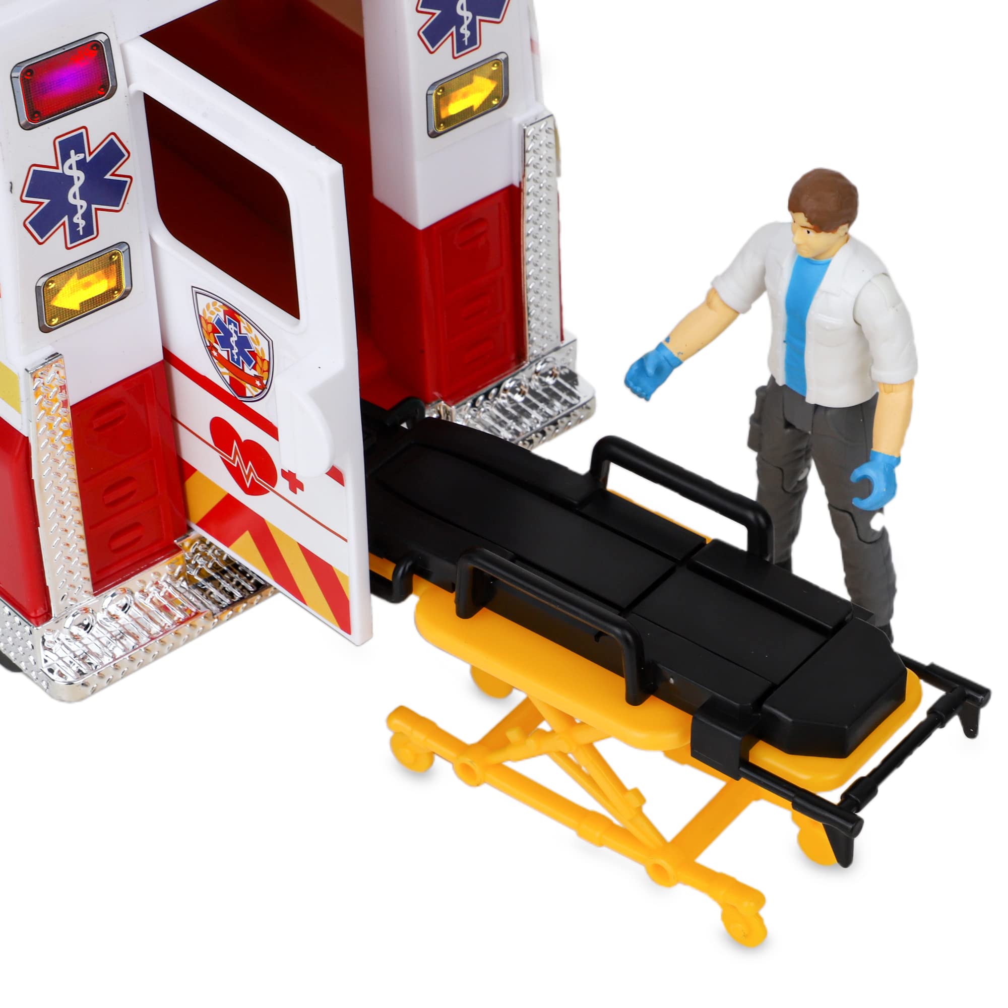 Ambulance Jouet Avec Lumières & Sons - Véhicule De Sauvetage 27cm - Jeu Éducatif Enfant