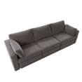 thumbnail image 7 of Miekor Furniture Modern Cotton Linen L-Shape Sectional Sofa, Oversized Upholstery Sectional Sofa, Chaise Couch Ottomans for Living Room/Loft/Apartment/Office - Dark Gray 3 seats B5A3911, 7 of 7