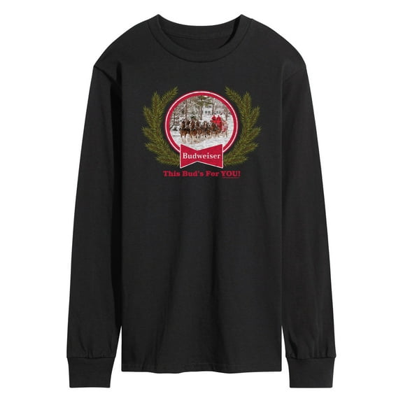 Budweiser - Bud Holiday Clydesdales - Men's Long Sleeve Graphic T-Shirt