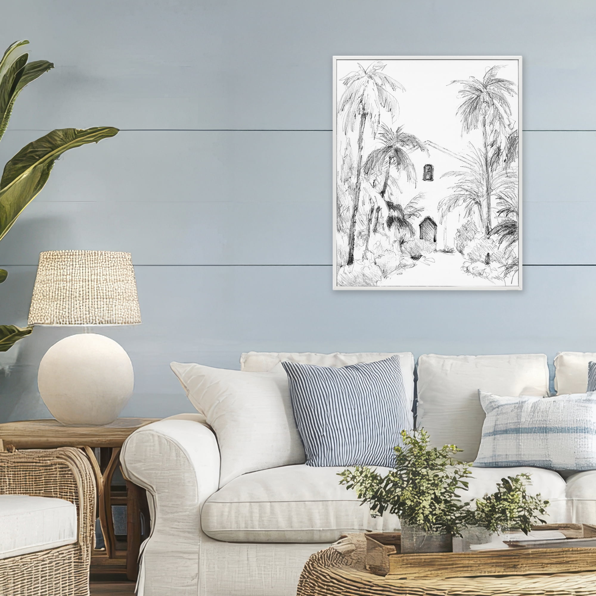 Stupell Industries Island Church Sketch White Framed Giclee Art, design by Lanie Loreth