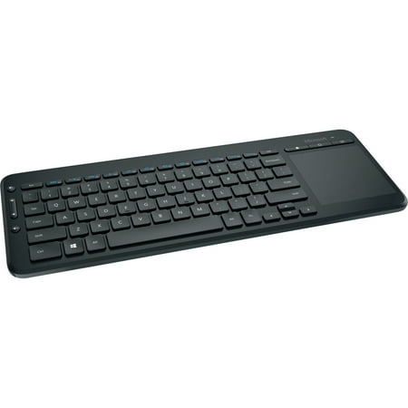 Microsoft - All-In-One Media Wireless Keyboard with Track Pad - Black