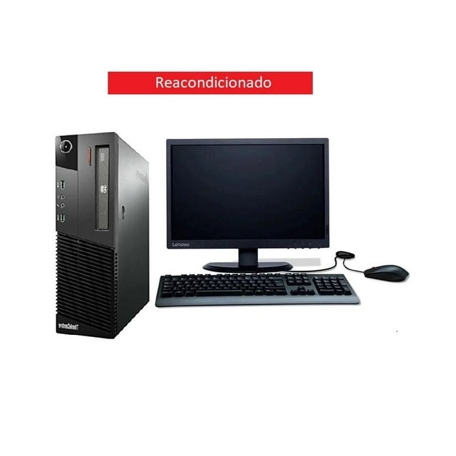 PC Lenovo M79 SFF- AMD A8- 8GB RAM- 128GB SSD- Monitor 19"- Reacondicionado.