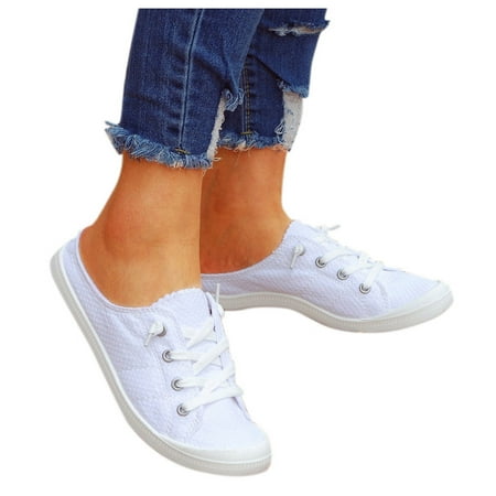 

Cathalem Woman Shoes Sandals Canvas Soft Shoes Loafers Women s Autumn Shoes Ladies Vulcanize Flat Women s casual shoes Shoes White 7