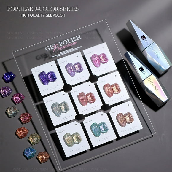 Fiudx Esmalte de Uñas En Acabado Diamante Star Sand, Color Reflectante Brillante, Brillo Duradero Hasta 30 Días, Ideal para Manicura Casera, 15 Ml.