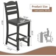 thumbnail image 3 of HAPPYGRILL Outdoor Bar Stool 30 Inches Patio Bar Chair with Backrest and Footrest, Weather Resistance HDPE Counter Height Barstools for Garden, Backyard (Black,2), 3 of 14
