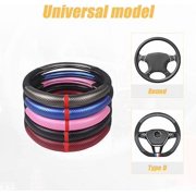 Carbon Fiber Car Steering Wheel Cover, Universal 15 inch Breathable Anti Slip Steering Wheel Covers, Car Interior Accessories for Men and Women, Fit for Most Car, Trucks, SVU
