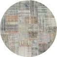 thumbnail image 1 of Ahgly Company Indoor Round Contemporary Pale Silver Gray Patchwork Area Rugs, 4' Round, 1 of 6