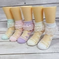 thumbnail image 2 of 5 Pack Girls Ruffle Socks Frilly Double Lace Socks Cotton Turn Cuff Socks Toddler Pageant Socks for Girls, 2 of 8