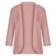 thumbnail image 6 of RYRJJ Women's Knit Sweater 3/4 Sleeve Crop Cardigan Jackets Open Front Short Bolero Shrugs for Dresses Tops Solid Lightweight Soft(Pink,S), 6 of 9