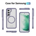 thumbnail image 3 of Samsung Galaxy S23 Phone Case, Phone case Samsung Galaxy S23 Magnetic Case [Compatible with MagSafe] Tough Rugged Matte Slim Shockproof Anti-Fingerprint Anti-Scratch Protective Cover, Light Purple, 3 of 9