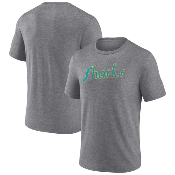 Men's  Heather Gray San Jose Sharks Wraparound Tri-Blend T-Shirt