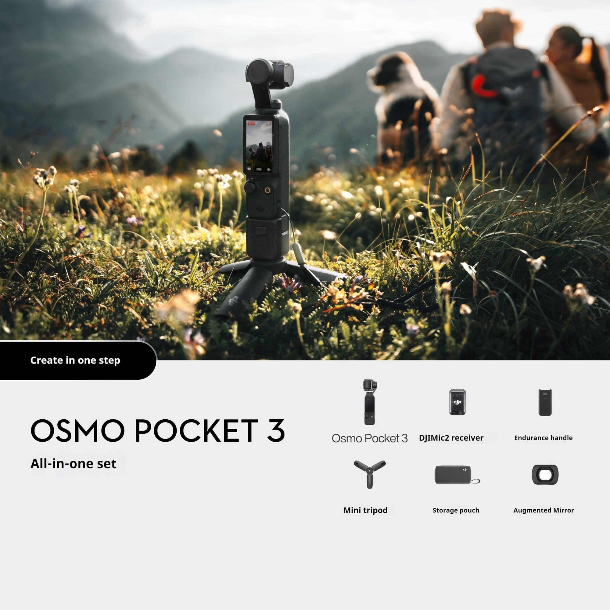 DJI Osmo Pocket 3 Creator Combo 4 MP 3-Axis Stabilized 4K Handheld Camera 2" Touchscreen