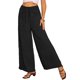 thumbnail image 1 of Pantalones anchos casuales para mujer INSPIRE CHIC con cintura elástica ajustable y nudos, con bolsillos, color negro S, 1 of 6