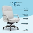 thumbnail image 3 of La-Z-Boy Opus Executive Mid-Back Office Chair Bonded Leather Gray and Graphite, 3 of 8