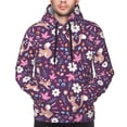 thumbnail image 2 of Bingfone Cute Squirrel Floral Men's Drawstring Hoodie Long Sleeve Pocket Sweatshirts-XX-Large, 2 of 6