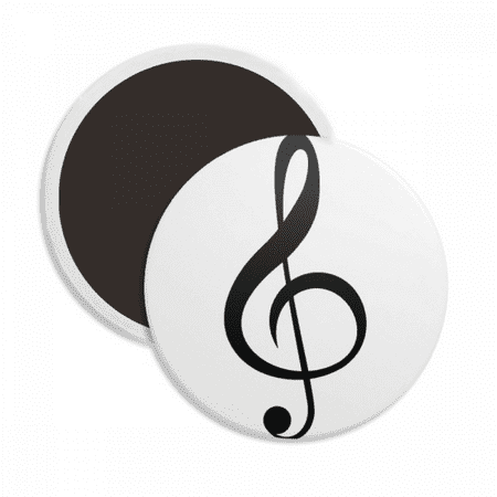 

Black Music Treble Clef White Round Ceracs Fridge Magnet Keepsake Decoration