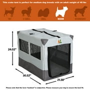 MidWest Homes for Pets Canine Camper, steel frame, soft-sided, mesh windows, 30-inch, Gray