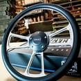 thumbnail image 3 of Forever Sharp 14" Billet Muscle Steering Wheel Black Vinyl Wrap with GMC Horn 5 Hole, 3 of 13
