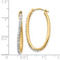 thumbnail image 2 of 14k Yellow Gold Diamond Oval Twist Hoop Earrings, 2 of 6