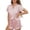 ZA-Pink-two piece pajama set, variant on Yourumao Womens Satin Pajama Set Two Piece Short Sleeve Button Down Shirts and Ruffle Hem Shorts Striped Silky Pajama Sets for Loungewear