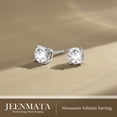 thumbnail image 3 of JeenMata 4 Prong 0.5 Carat Round Shaped Moissanite Solitaire Stud Earrings in 18k White Gold Plating for Women, 3 of 11