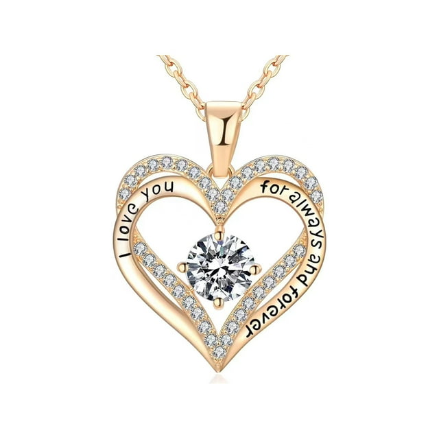 Piedra de Nacimiento de Abril, Collar de Oro Rosa de 18K, Regalo de Joyería de Cumpleaños para Mujer, Novia, Hija, Regalo de Cumpleaños para Esposa, Regalo Del Día de San Valentín