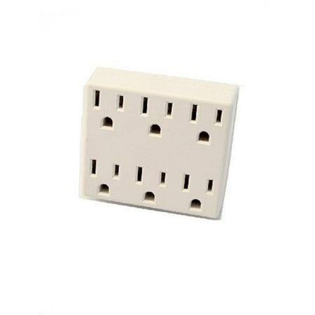 - Leviton 6ADPT-W 15 Amp, 125 Volt, 6 Outlet Grounded Adapter, White