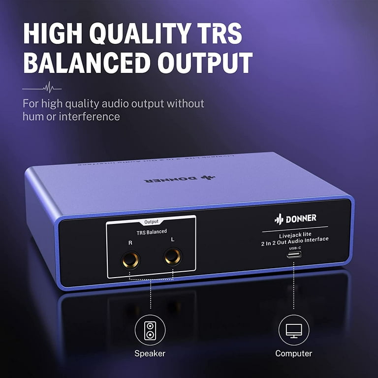 1 Left Donner Audio Interface, USB Audio Interfaces, 24-bit